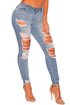Sexy Light Destroyed Frayed Ankle Skinny Jeans